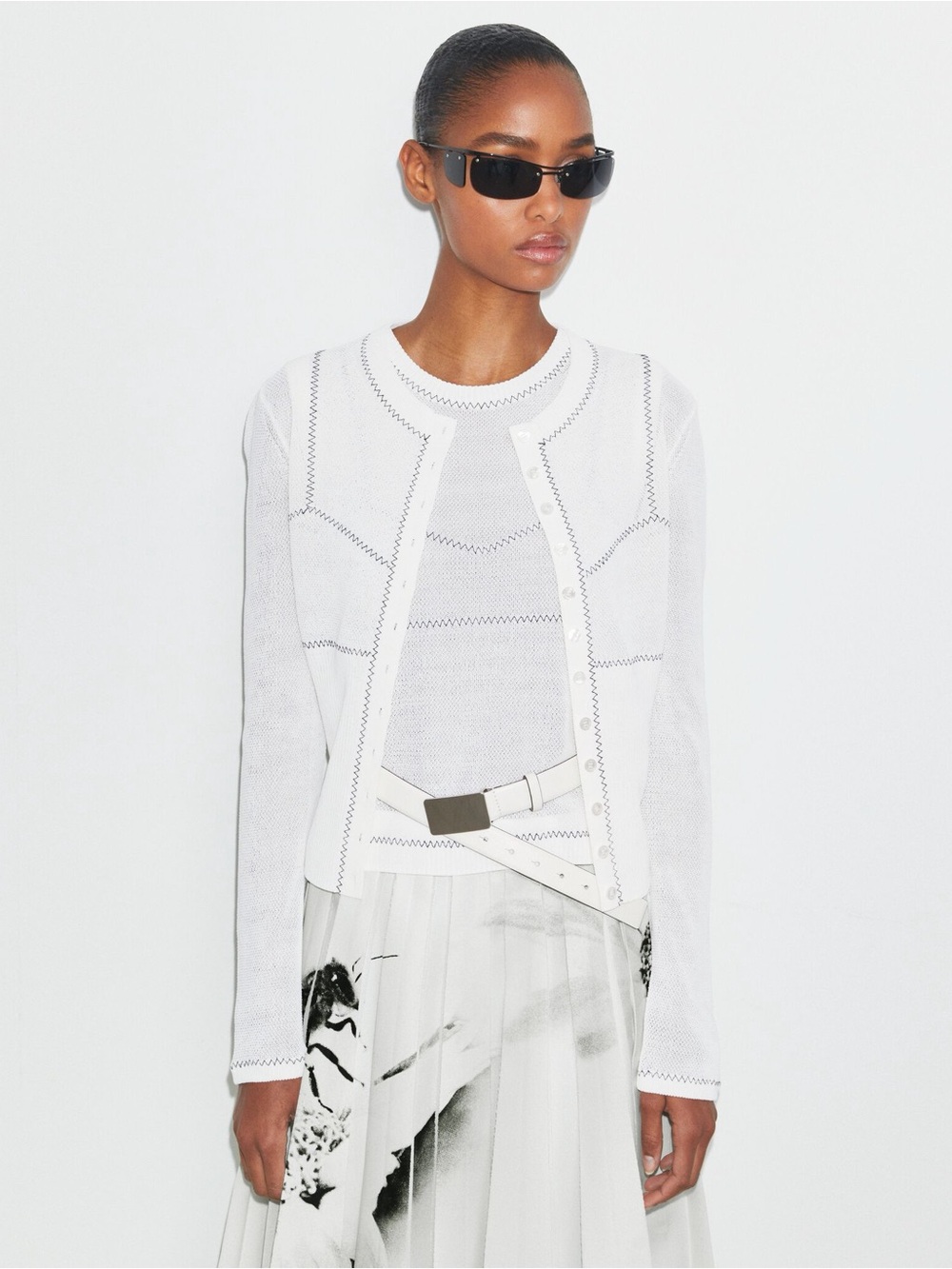 Tory Burch Cotton and Nylon Mesh Cardigan